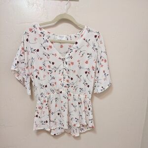 Sienna Sky white and pink floral blouse